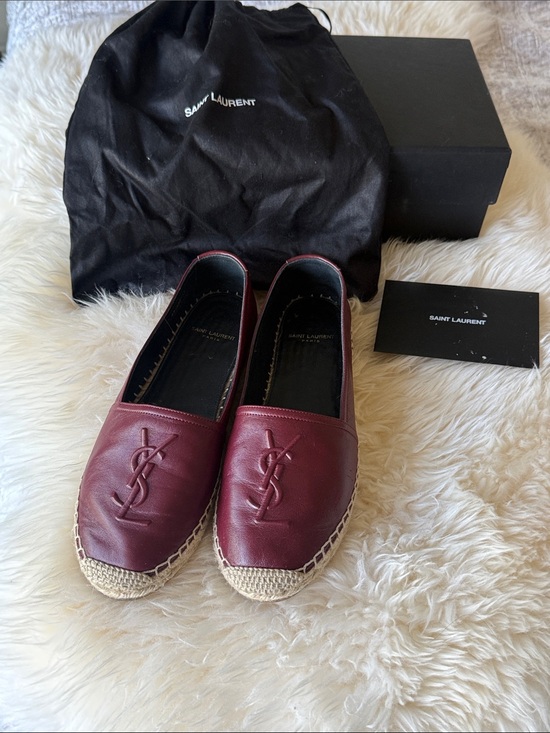 Saint Laurent Shoes - Saint Laurent Burgundy Espadrilles